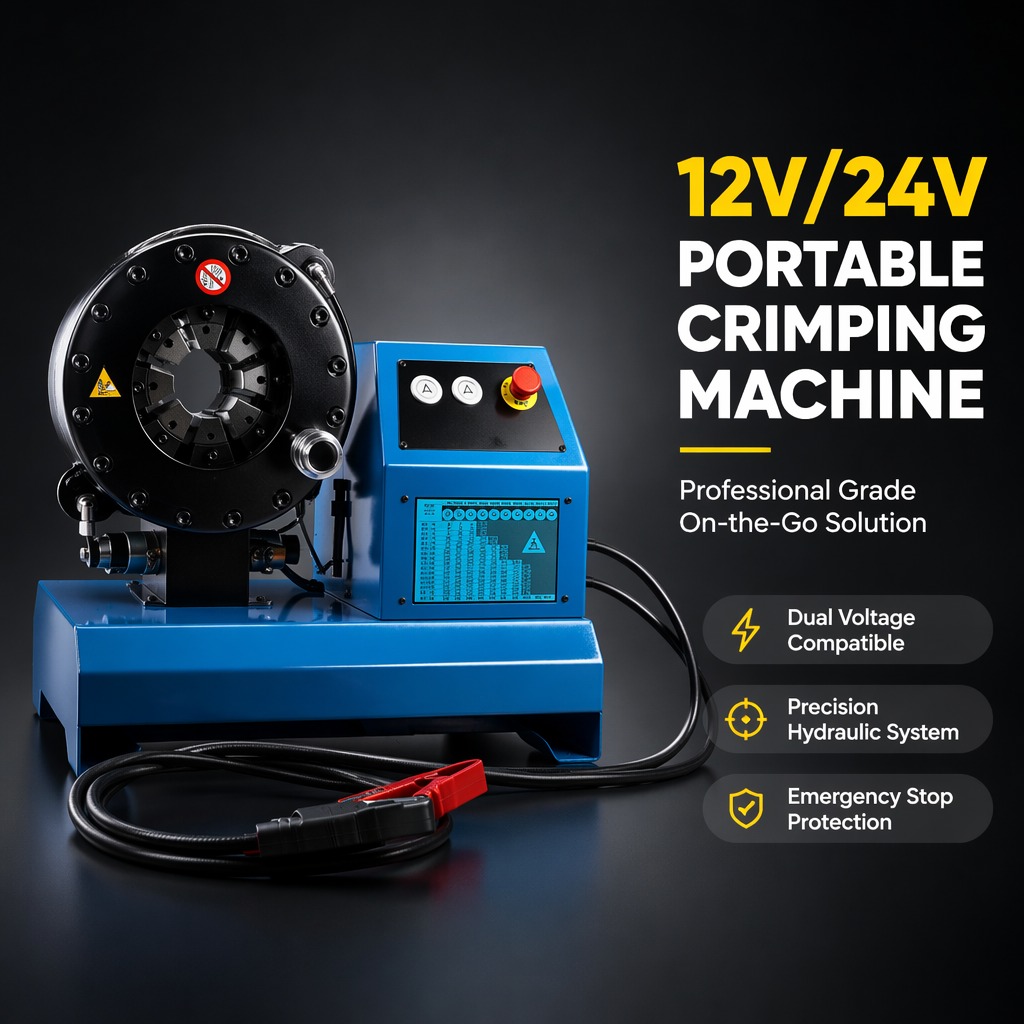 24V 12V Vehicle-Mounted Portable Hydraulic Hose Crimping Machine Mobile Automatic Hose Locking Crimper