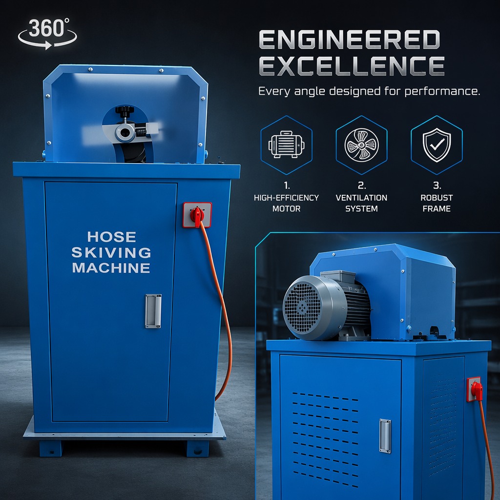 Hose Skiving Machine BJ-51 | 1/8"-2" 4SN | 10 Sets Dies | 400W 1500pcs/h | 220V/380V