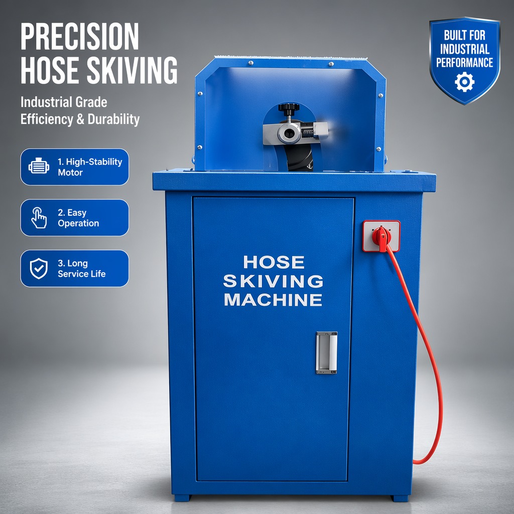 Hose Skiving Machine BJ-51 | 1/8"-2" 4SN | 10 Sets Dies | 400W 1500pcs/h | 220V/380V