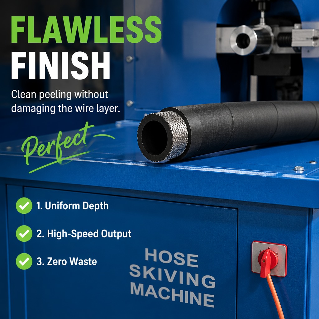 Hose Skiving Machine BJ-51 | 1/8"-2" 4SN | 10 Sets Dies | 400W 1500pcs/h | 220V/380V