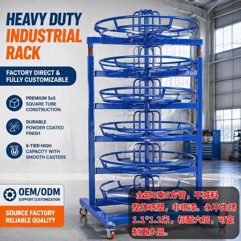 Hose Placing Rack GJ-6A | 6 Trays | 1050mm Diameter | Thickened Steel Pipe | 93KG